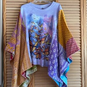 Butterfly Print Boho Shirt- NWOT